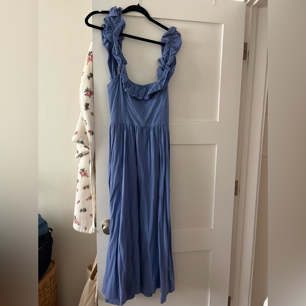 Free People Blue Ruffle Dress